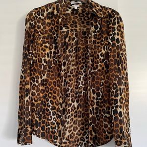 Express XS Slim Leopard print Portofino Shirt